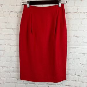 TALBOTS lined classic red pencil straight skirt size 4 NWOT VTG